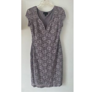 Lavender 8Petite dress with rose gold sequence